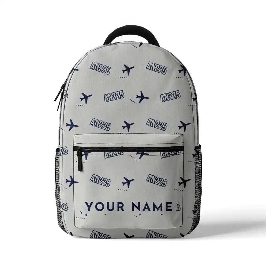 Antonov An-225 Mriya - 3D Backpack - 3D Pattern + Name - White