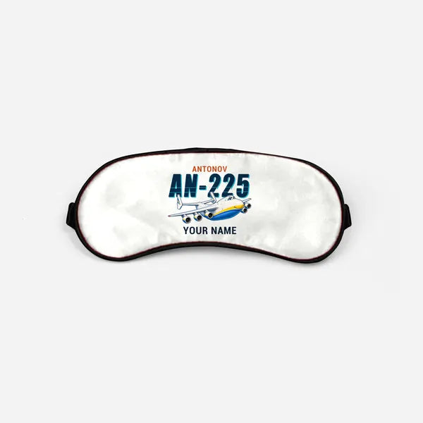 Antonov An-225 Mriya - Cartoon + Name - Sleep Mask - White