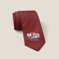 Thumbnail for Antonov An-225 Mriya - Cartoon + Name - Tie - Dark Red