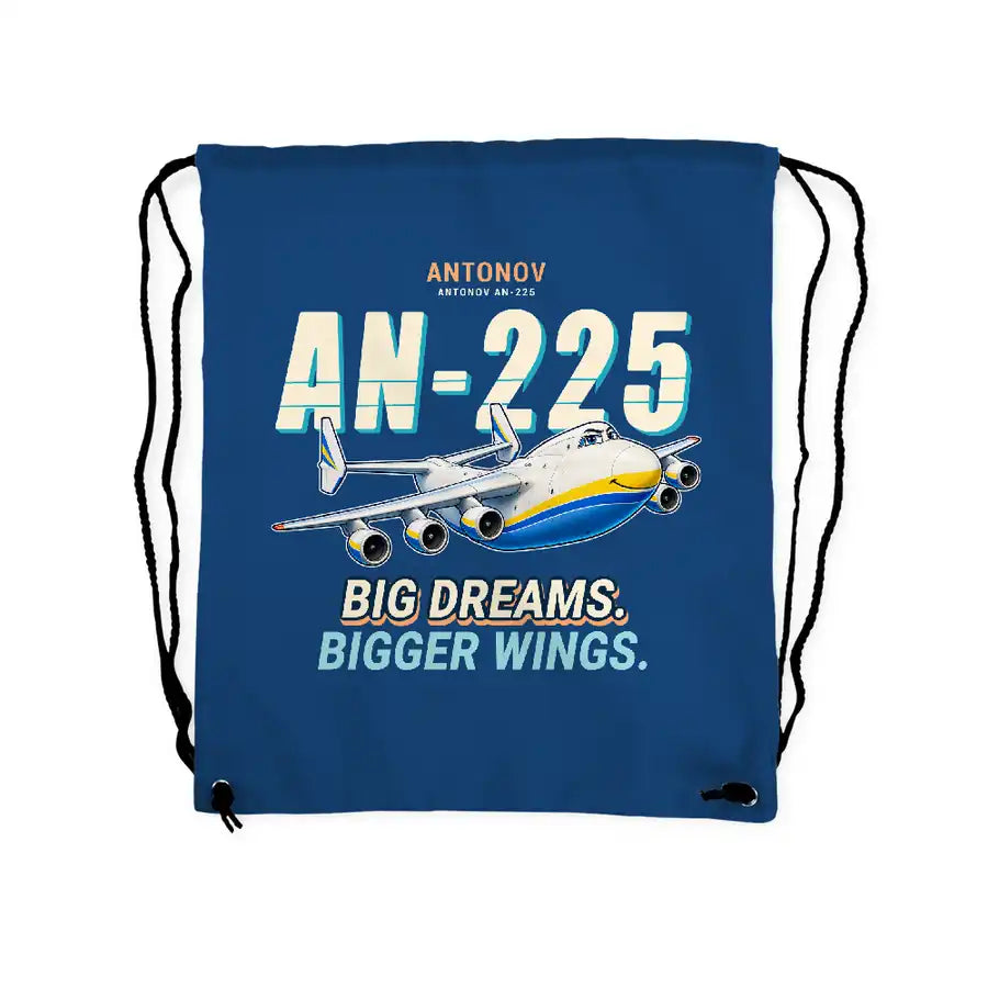 Antonov An-225 Mriya - Drawstring Bag - Cartoon - Blue