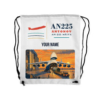 Thumbnail for Antonov An-225 Mriya - Drawstring Bag - Classic + Name - White