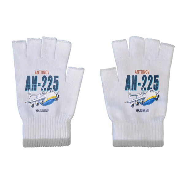 Antonov An-225 Mriya - Gloves - Cut - Cartoon + Name - Light Gray