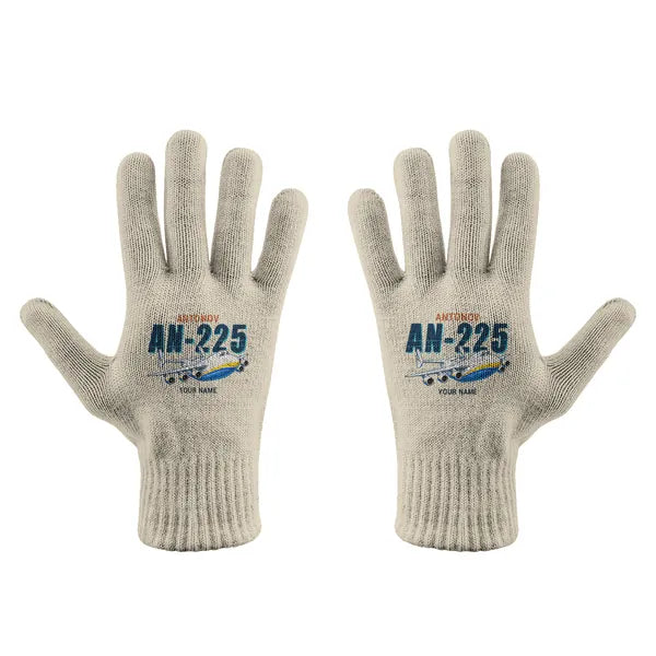 Antonov An-225 Mriya - Gloves - Full - Cartoon + Name - Beige