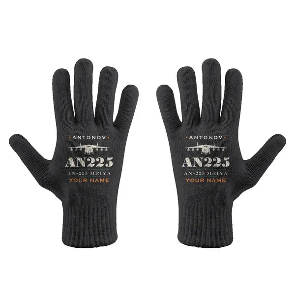 Antonov An-225 Mriya - Gloves - Full - Heritage + Name - Black