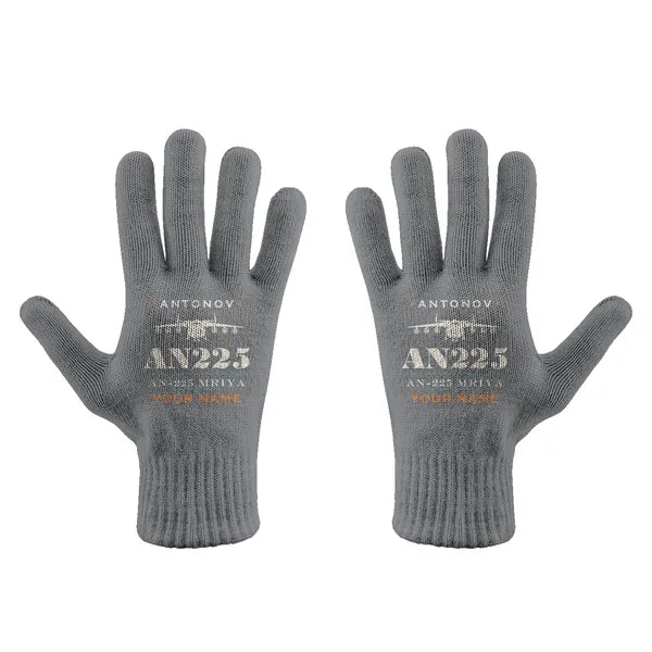 Antonov An-225 Mriya - Gloves - Full - Heritage + Name - Gray