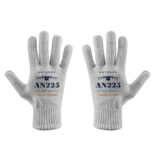 Antonov An-225 Mriya - Gloves - Full - Heritage + Name - Light Gray