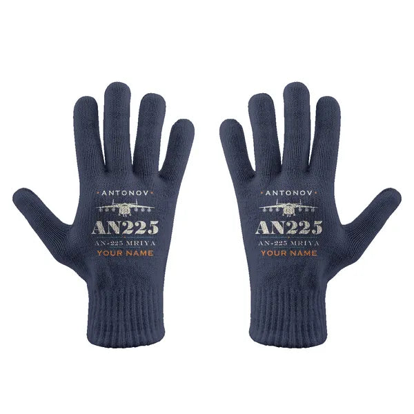 Antonov An-225 Mriya - Gloves - Full - Heritage + Name - Navy Blue