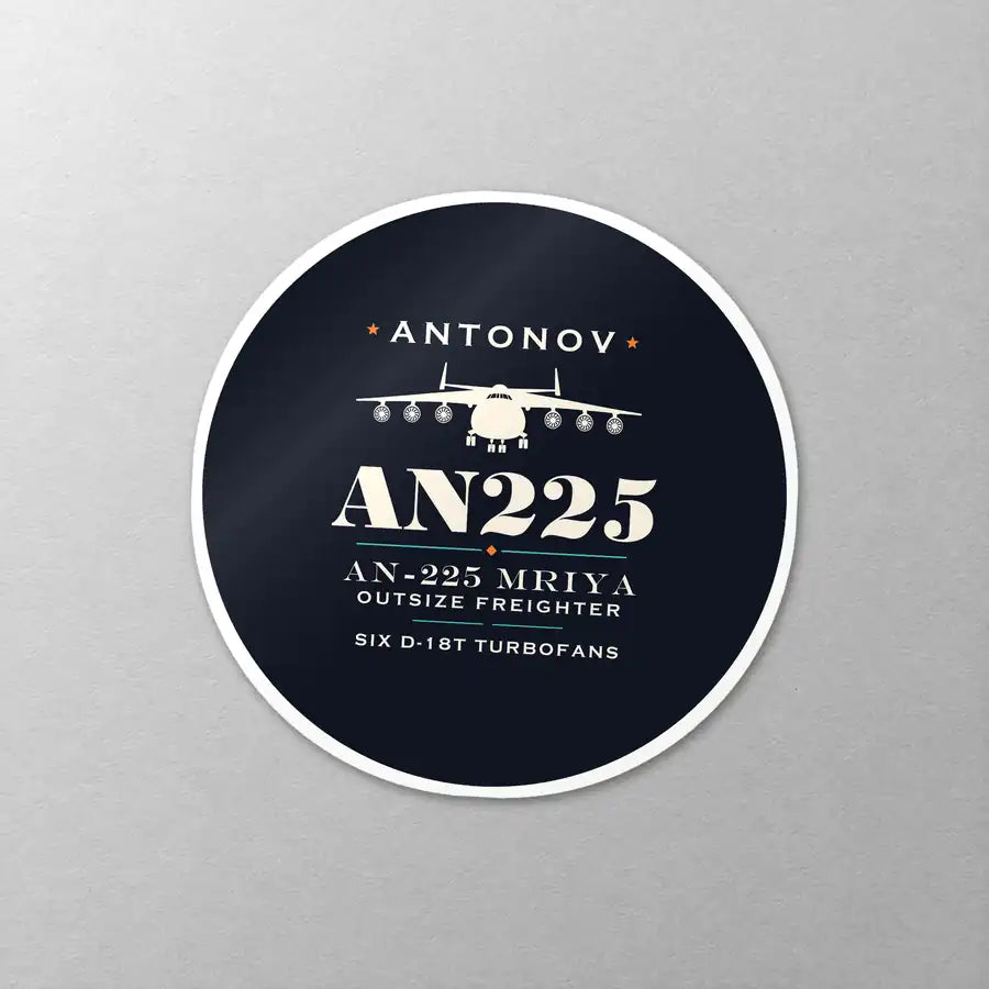 Antonov An-225 Mriya - Heritage - Circle Sticker - Close-up