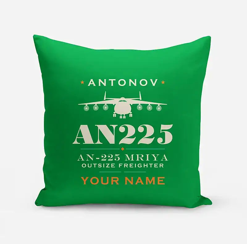 Antonov An-225 Mriya - Heritage + Name - Pillow - Green