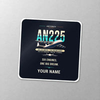 Thumbnail for Antonov An-225 Mriya - Original + Name - Square Sticker - Close-up