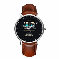 Thumbnail for Antonov An-225 Mriya - Original - Slim Leather - Silver and Brown Leather Strap