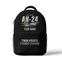 Thumbnail for Antonov An-24 - 3D Backpack - Cartoon + Name - Black