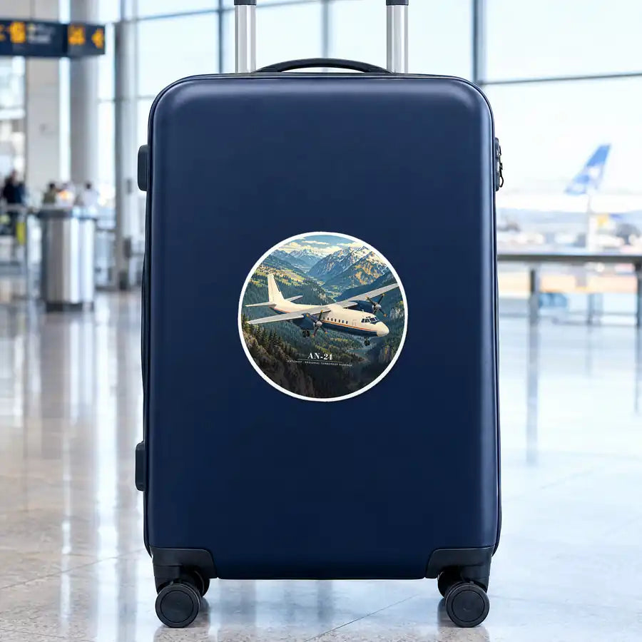 Antonov An-24 - 3D - Circle Sticker - Suitcase