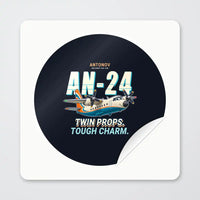 Thumbnail for Antonov An-24 - Cartoon - Circle Sticker - Peel