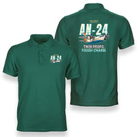 Thumbnail for Antonov An-24 - Cartoon - Double-Side Polo - Green