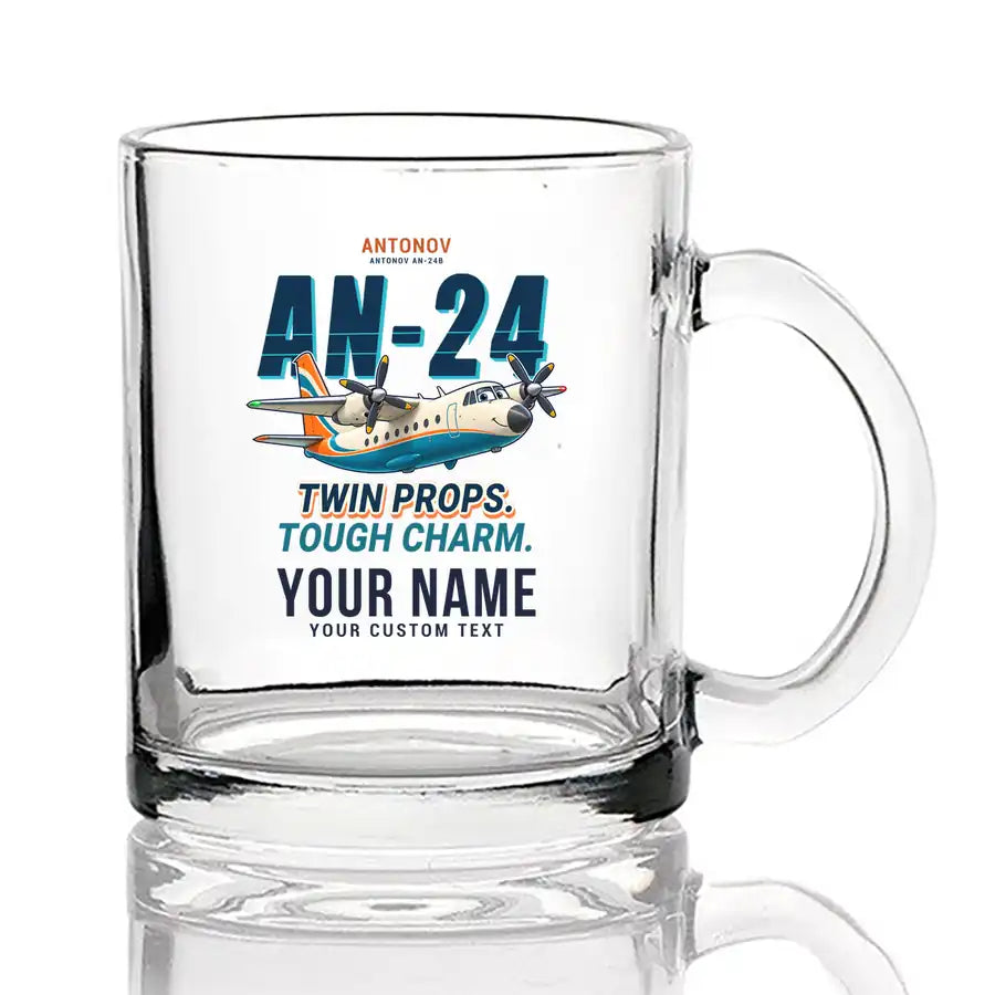 Antonov An-24 - Cartoon + Name - Coffee & Tea Glass