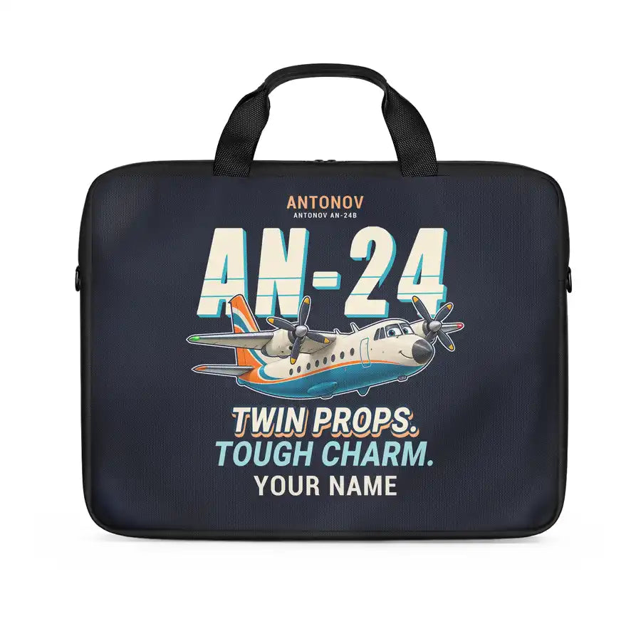 Antonov An-24 - Cartoon + Name - Laptop Bag