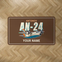 Thumbnail for Antonov An-24 - Cartoon + Name - Rectangle Carpet - Brown