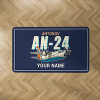Thumbnail for Antonov An-24 - Cartoon + Name - Rectangle Carpet - Dark Blue