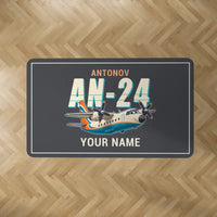 Thumbnail for Antonov An-24 - Cartoon + Name - Rectangle Carpet - Dark Gray