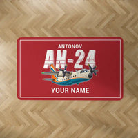 Thumbnail for Antonov An-24 - Cartoon + Name - Rectangle Carpet - Red