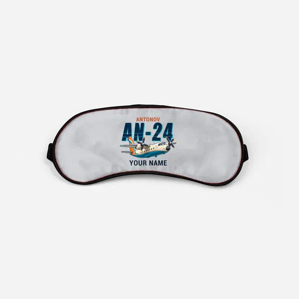 Antonov An-24 - Cartoon + Name - Sleep Mask - Light Gray