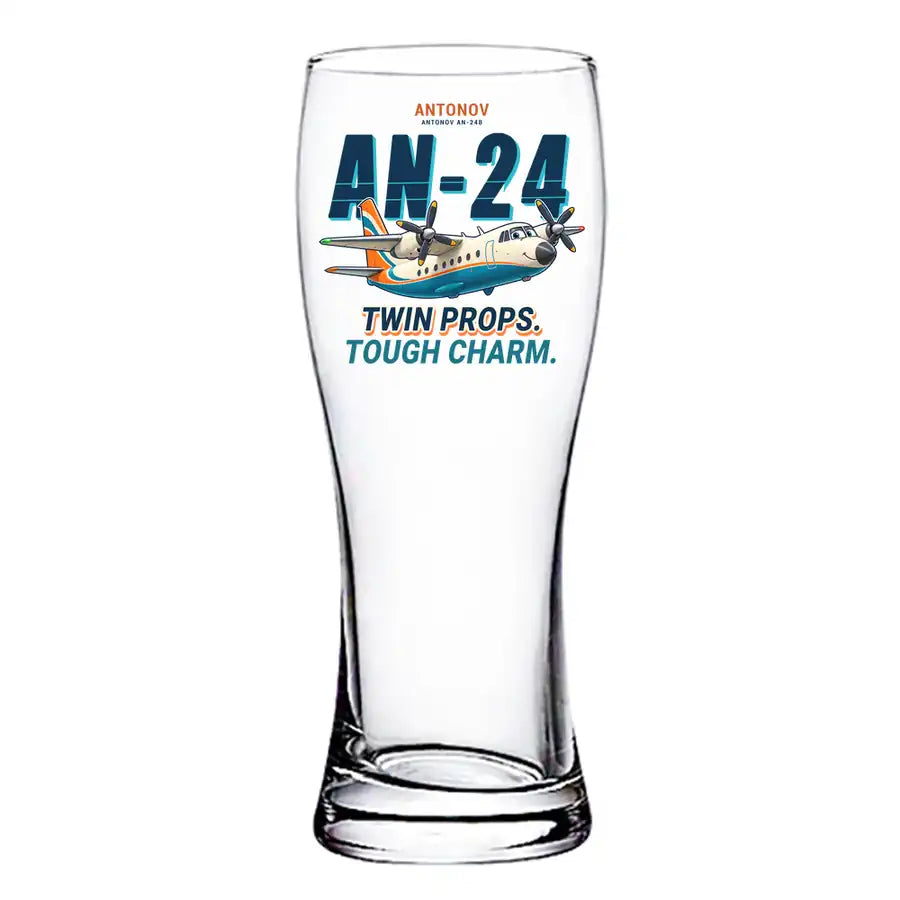 Antonov An-24 - Cartoon - Pilsner Beer Glass