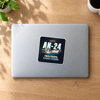 Thumbnail for Antonov An-24 - Cartoon - Square Sticker - MacBook