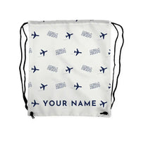 Thumbnail for Antonov An-24 - Drawstring Bag - 3D Pattern + Name - White