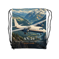 Thumbnail for Antonov An-24 - Drawstring Bag - 3D Scene + Name