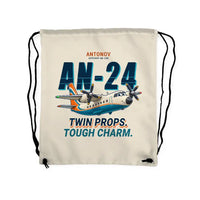 Thumbnail for Antonov An-24 - Drawstring Bag - Cartoon - Beige