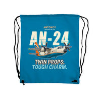 Thumbnail for Antonov An-24 - Drawstring Bag - Cartoon - Light Blue