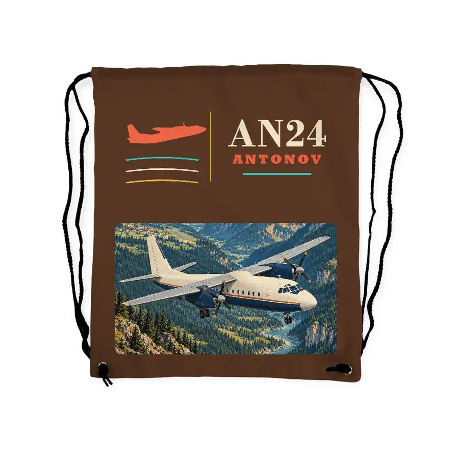 Antonov An-24 - Drawstring Bag - Classic - Brown