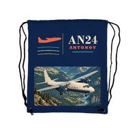 Thumbnail for Antonov An-24 - Drawstring Bag - Classic - Dark Blue