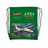 Thumbnail for Antonov An-24 - Drawstring Bag - Classic - Green