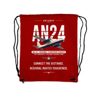 Thumbnail for Antonov An-24 - Drawstring Bag - Original - Red