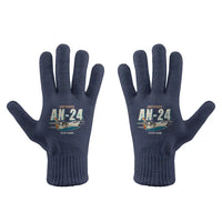 Thumbnail for Antonov An-24 - Gloves - Full - Cartoon + Name - Navy Blue