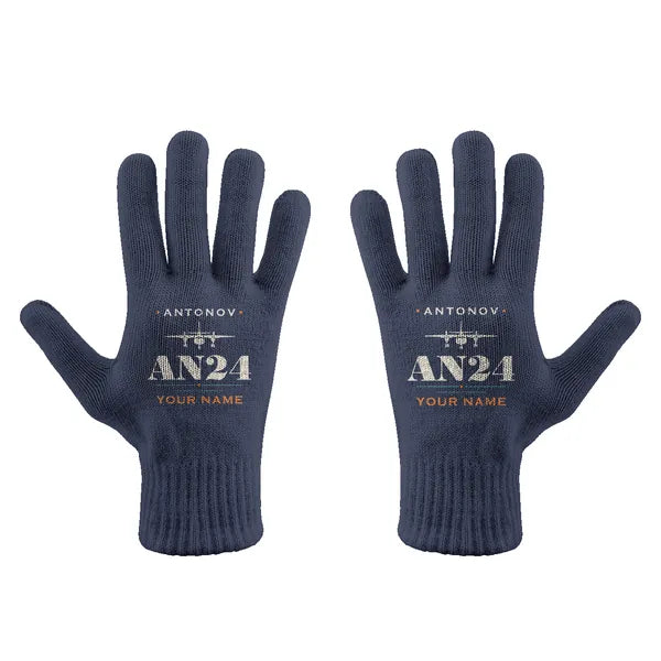 Antonov An-24 - Gloves - Full - Heritage + Name - Navy Blue