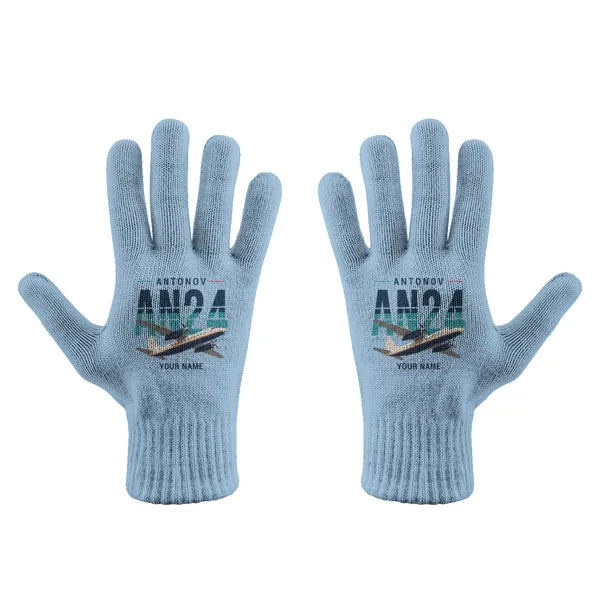 Antonov An-24 - Gloves - Full - Original + Name - Light Blue