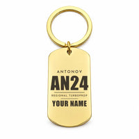Thumbnail for Antonov An-24 - Key Chain - Tag + Name - Gold
