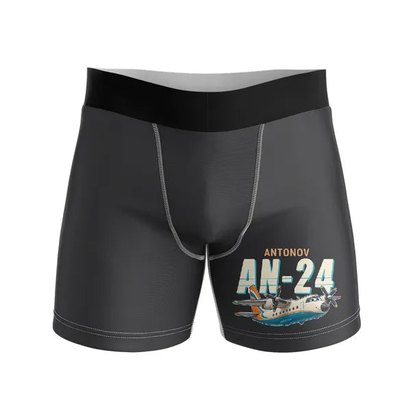 Antonov An-24 - Men Boxers - Cartoon - Black
