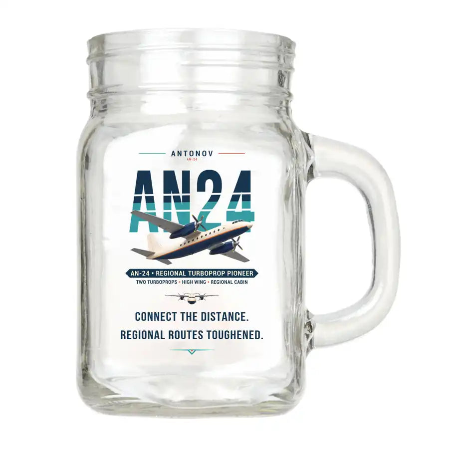 Antonov An-24 - Original - Cocktail Glass (Mason Jar)