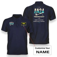 Thumbnail for Antonov An-24 - Original - Double-Side Polo - Navy Blue + Name