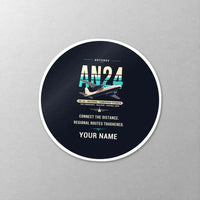 Thumbnail for Antonov An-24 - Original + Name - Circle Sticker - Close-up