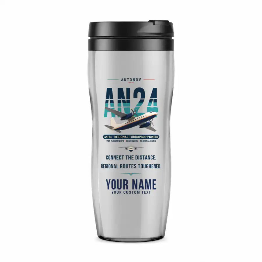 Antonov An-24 - Original + Name - Plastic (No Holder) - Light Gray