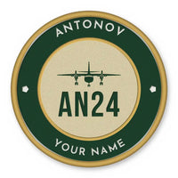 Thumbnail for Antonov An-24 Patches - Circle + Name - Forest Gold