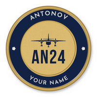 Thumbnail for Antonov An-24 Patches - Circle + Name - Navy Gold