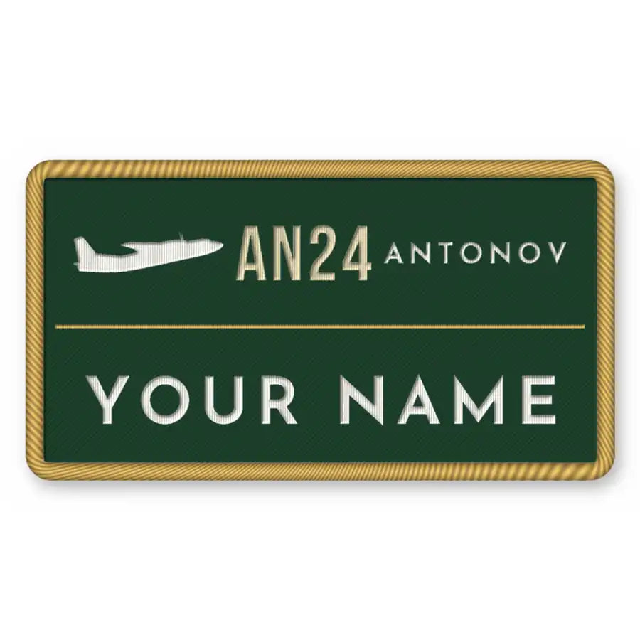 Antonov An-24 Patches - Rectangle + Name - Forest Gold