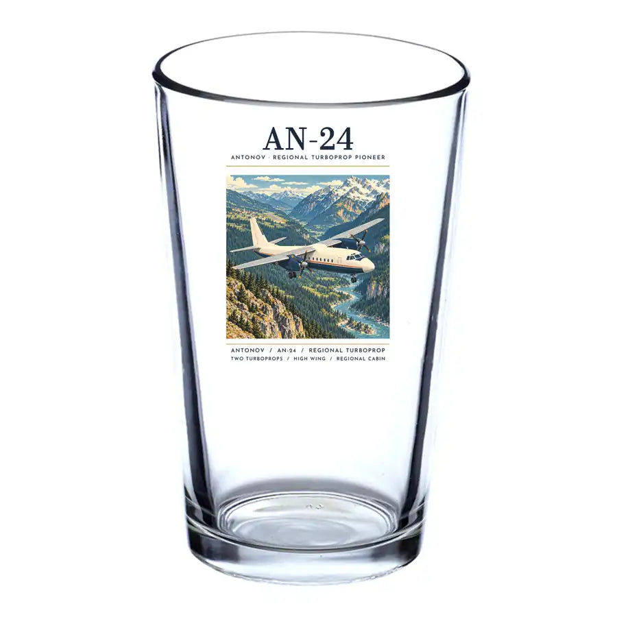 Antonov An-24 - Poster - Beer & Water Glass