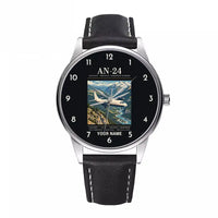 Thumbnail for Antonov An-24 - Poster + Name - Leather Strap - Black Leather Strap
